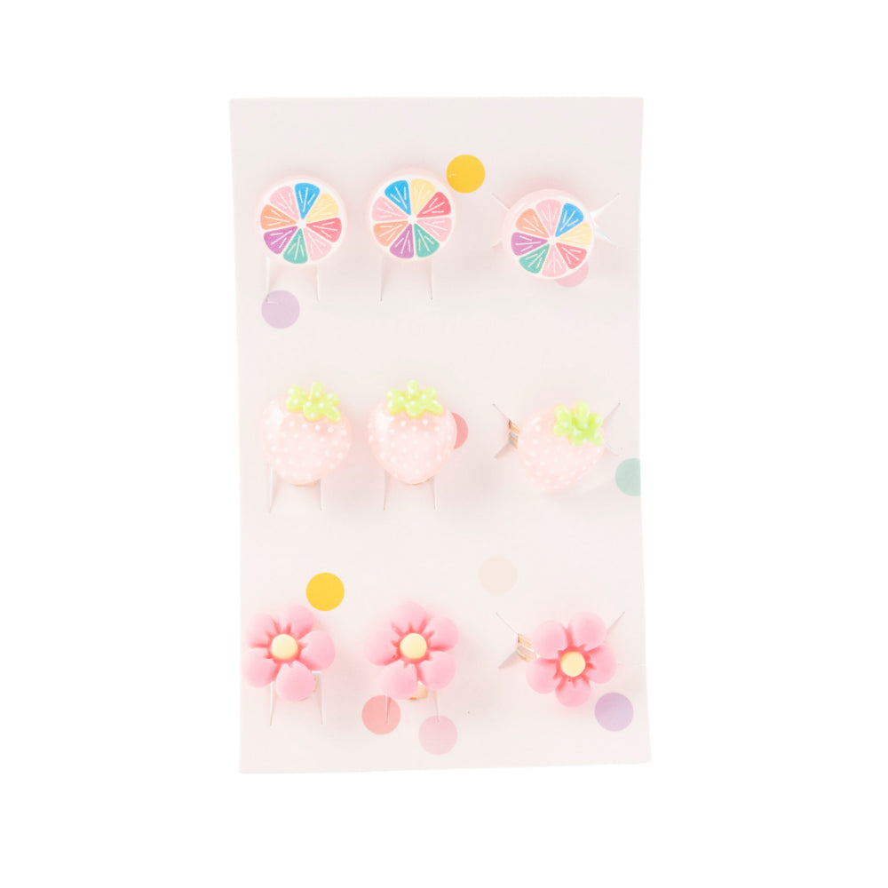 Sunnie Series Earring & Ring Set 3pk - PINK SUMMER